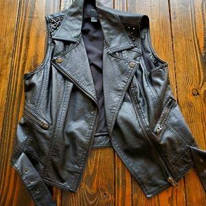 Faux leather vest